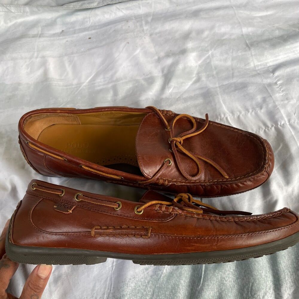 POLO RALPH LAUREN ROBERTS Driving Shoe Moccasin Brown 13D